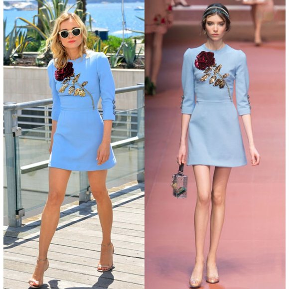 Dolce And Gabbana Blue Short Night Out Dress Size 40 IT S US - Picture 10 of 15